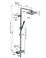 Hotbath Gal SDSGL9 opbouw regendoucheset mat zwart - Afbeelding 2
