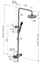 Hotbath Cobber X SDSX9 R opbouw regendoucheset 20 geborsteld nikkel - Afbeelding 4