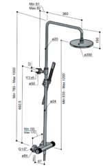 Hotbath Cobber X SDSX9 opbouw regendoucheset 20 geborsteld nikkel - Afbeelding 4
