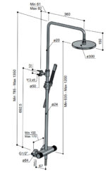 Hotbath Cobber X SDSX9 opbouw regendoucheset 30 geborsteld nikkel - Afbeelding 4