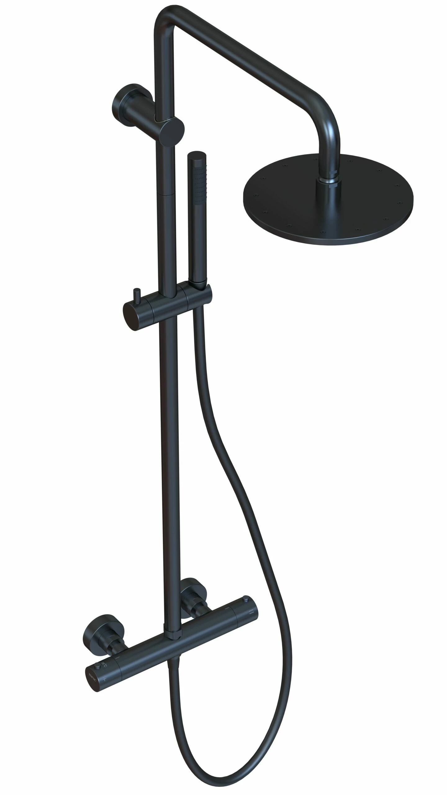 MZT01_Meir_Matte_Black_Round_Exposed_Thermostatic_Shower_Rail_and_Hand_Shower-1 Meir Regendouche Zwart
