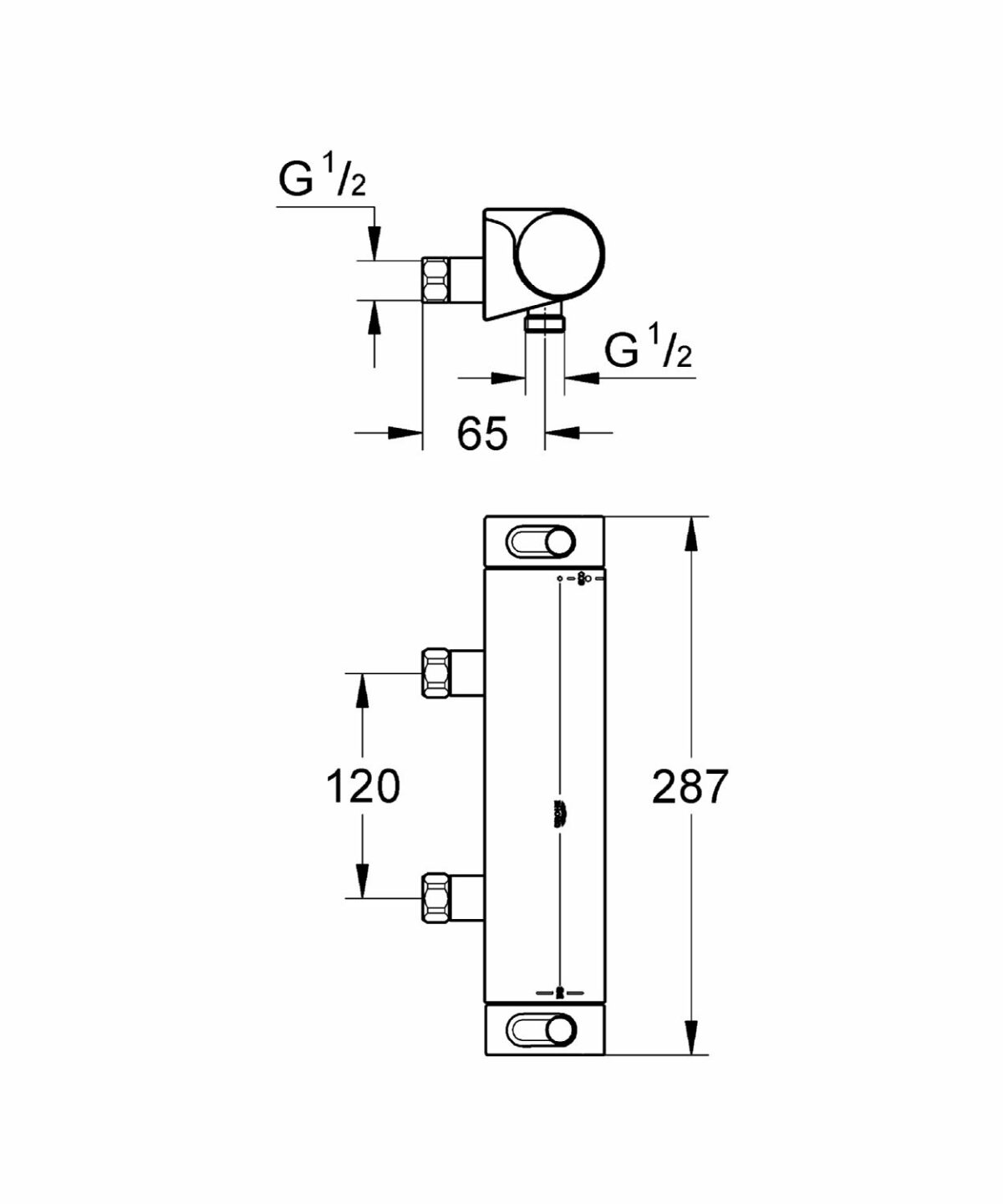 Grohe Grohtherm 2000 douchekraan thermostatisch chroom - Afbeelding 2