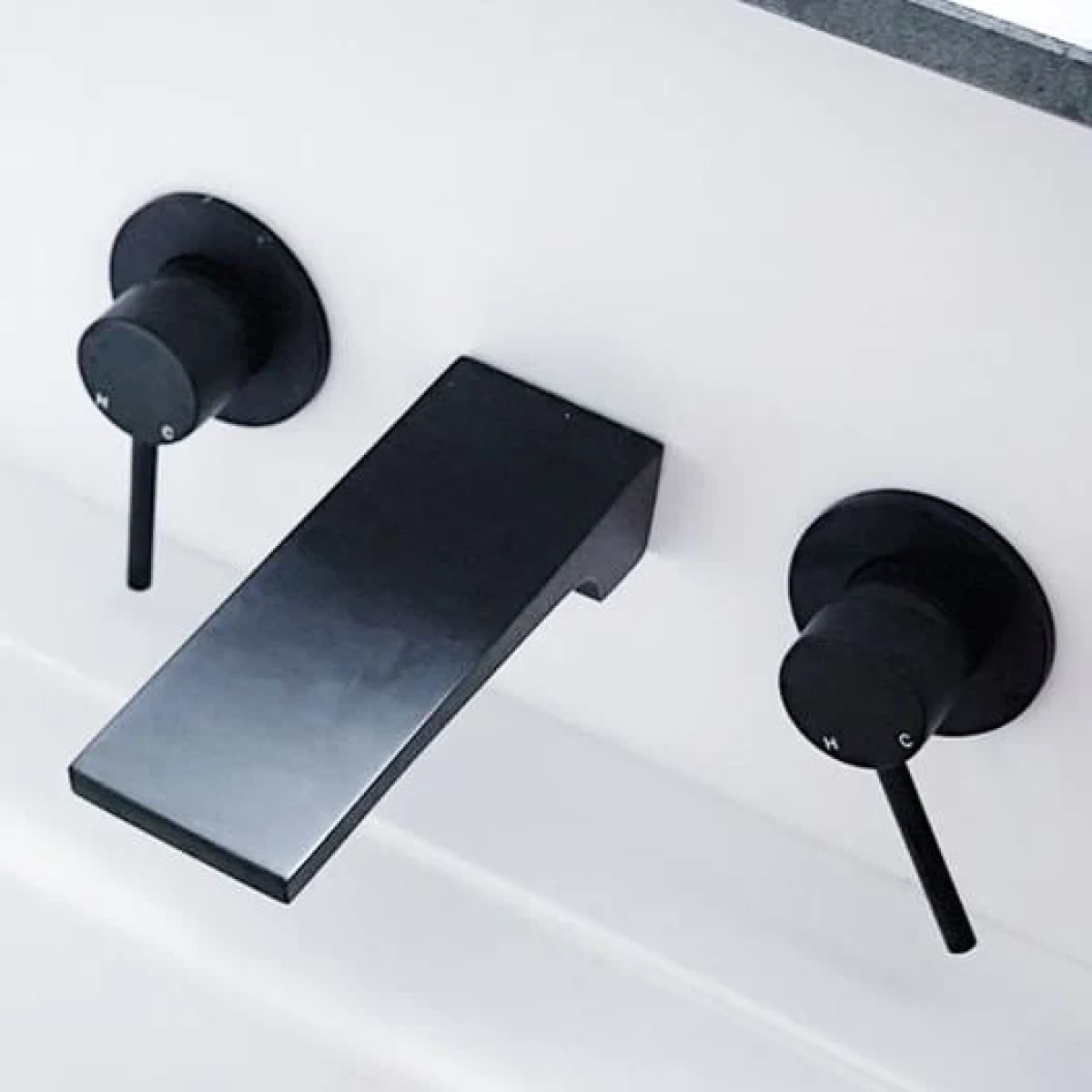 Meir kraanuitloop rechthoek -Mat Zwart - Afbeelding 3