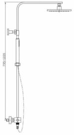 Wiesbaden Rombo regendouche set - Afbeelding 2