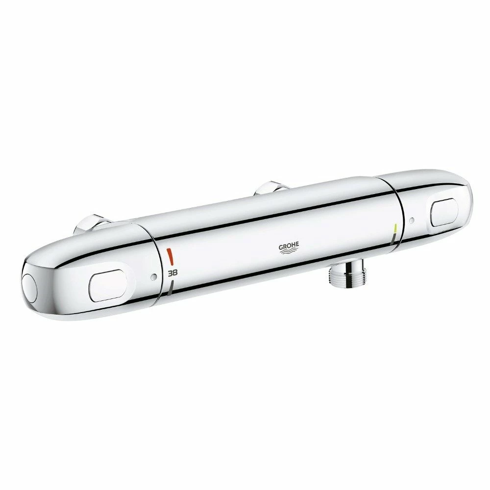yyi.jpg Grohe Grohtherm 1000 New douchekraan thermostatisch zonder koppelingen zonder omstel HOH=12cm ecojoy en volumegreep met ecobutton chroom - Afbeelding 1