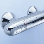 Grohe Grohtherm 1000 New douchekraan thermostatisch zonder koppelingen zonder omstel HOH=12cm ecojoy en volumegreep met ecobutton chroom - Afbeelding 2